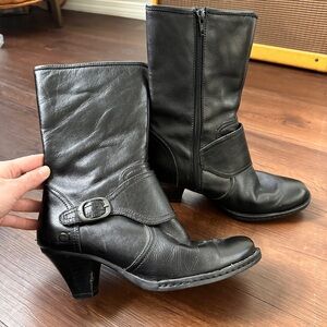 born Black Leather Boots
